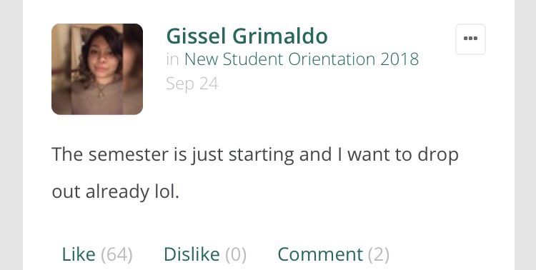 Other posts weren’t as wholesome, but reflective of what many college students start to feel when the semester begins to get rough: